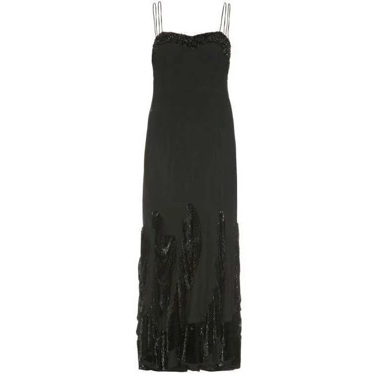 Special Offer 1920’s/30’s Sequined Long Black Flapper Dress