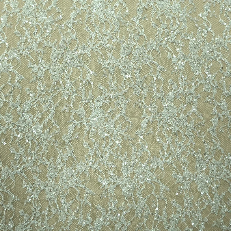 Deal Alert White Beaded Embroidered Fashion Fabric