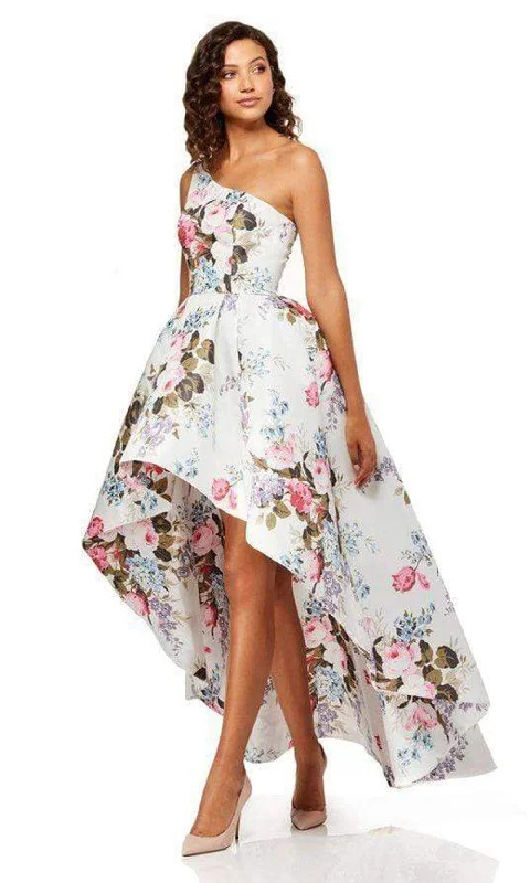 Special Savings Sherri Hill - Floral Single Shoulder A-Line High Low Dress 52489 - 1 pc Ivory Print In Size 8 Available Special Savings Sherri Hill - Floral Single Shoulder A-Line High Low Dress 52489 - 1 pc Ivory Print In Size 8 Available