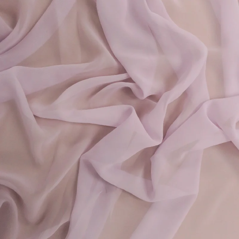 Steals and Deals Silk Georgette Chiffon Fabric 54" Light Pink Solid 10mm 100% Silk