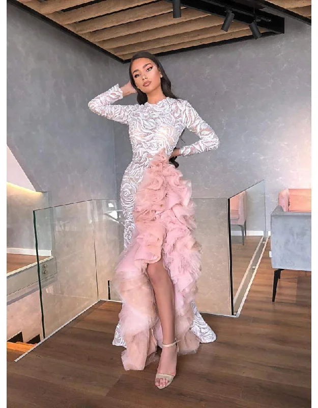 Weekend Special Luxury Evening Gown White and Pink