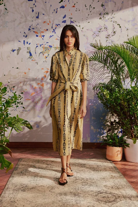Bargain Blast Hand Draped Midi Shirt Dress