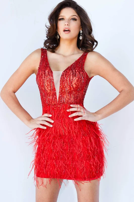 Major Savings Jovani - V-Back Embellished Cocktail Dress 04619SC