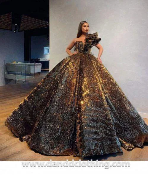 Shop and Save Luxury Evening Dress Princess Black Gold