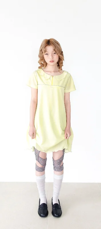Special Savings [FAERIE] SS 24 (fa.er.ie) mesh lining babydoll dress (lemon)