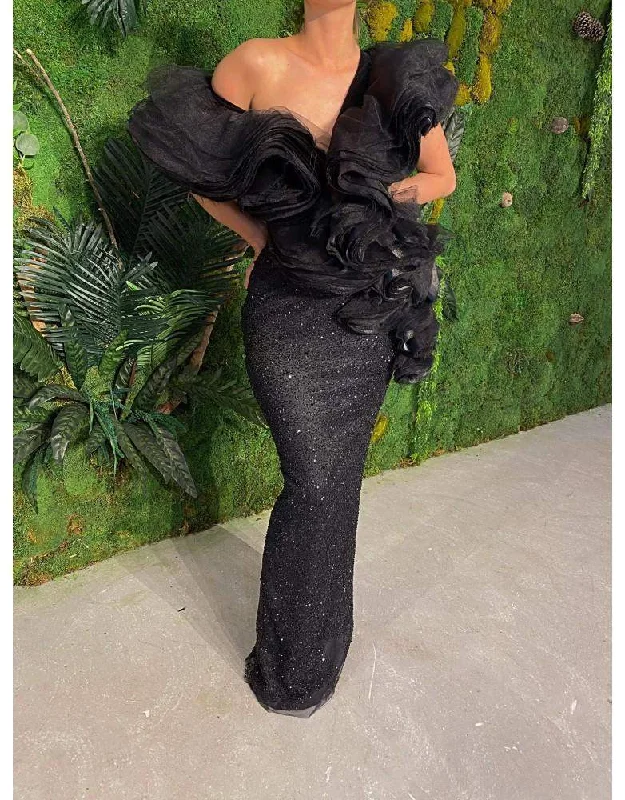 Crazy Deals Luxury Black Evening Gown