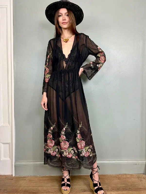 Unmissable Offer Marnie, 40s floral embroidered dress
