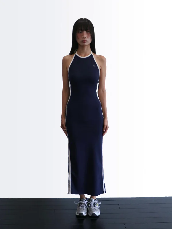 Limited Quantity [SIO] SS 24 HALTER NECK LONG ONE PIECE (NAVY)