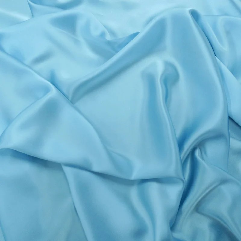 Lowest Price Sky Blue Solid 54" Wide Silk Charmeuse Fabric 19mm