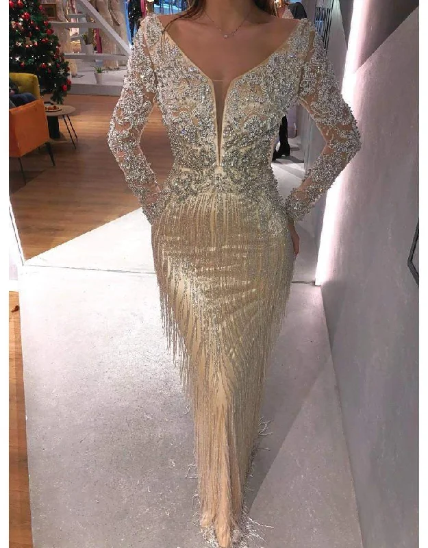 Exclusive Deal Luxury Evening Dress with Silver Touch