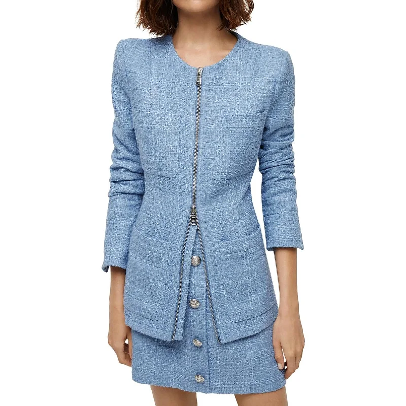Price Meltdown Agni Dickey Womens Tweed Suit Separate Collarless Blazer