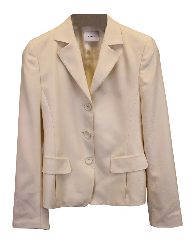 Overstock Akris Blazer in Cream Wool