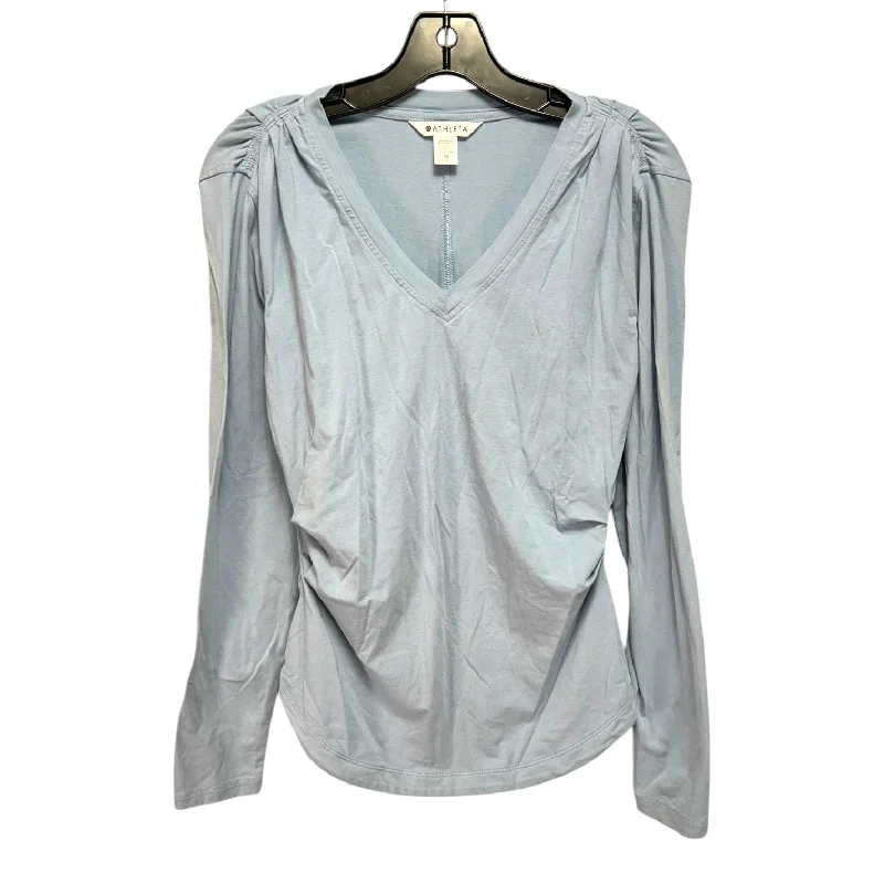 Buy Now Athletic Top Long Sleeve Collar By Athleta In Blue, Size: S