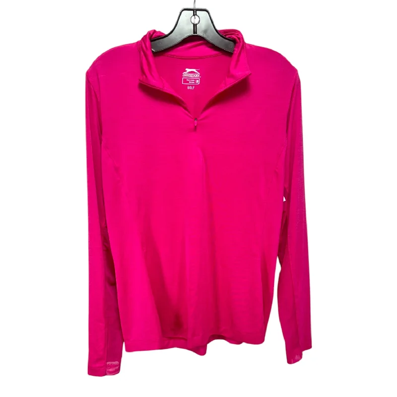 Special Buy Athletic Top Long Sleeve Collar By Slazenger In Pink, Size: M
