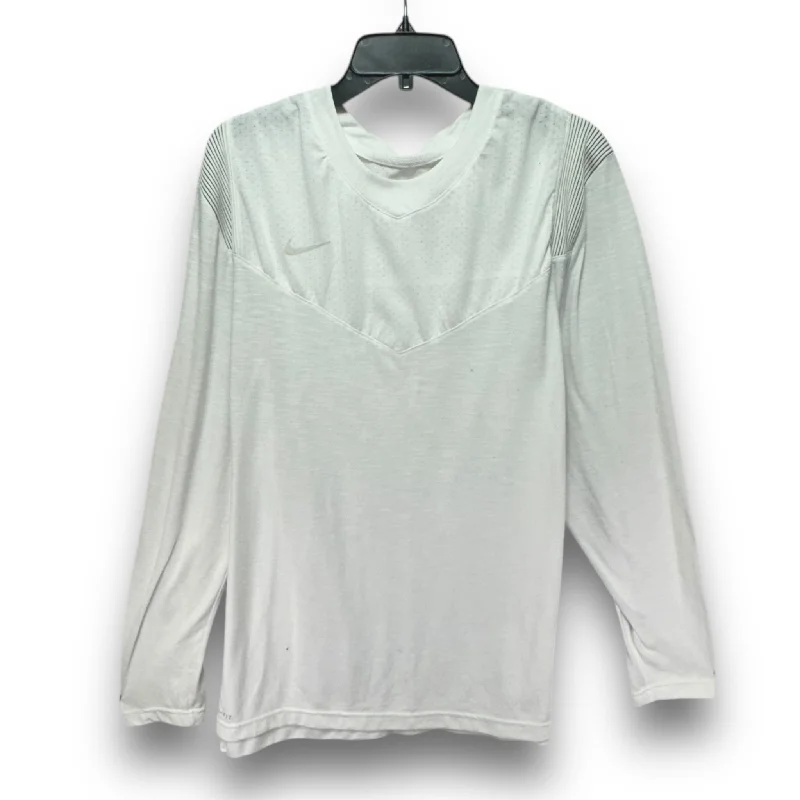Midnight Madness Athletic Top Long Sleeve Crewneck By Nike Apparel In White, Size: Xl