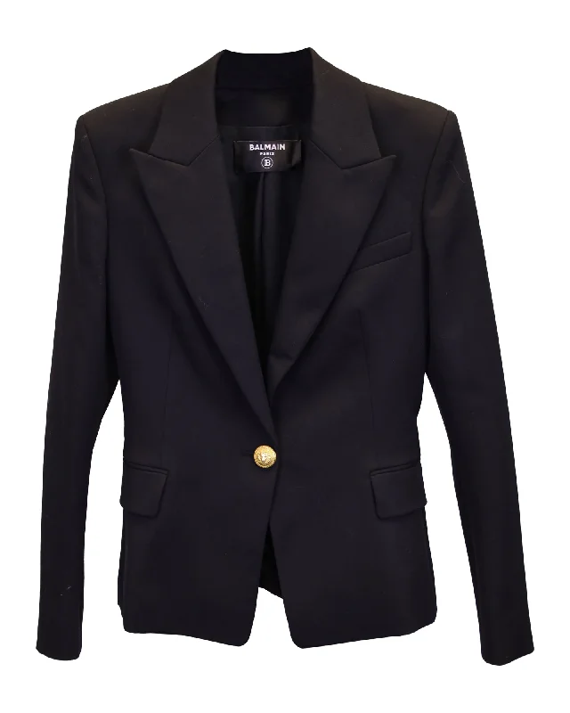 Low Prices Balmain Single-Button Blazer in Black Wool