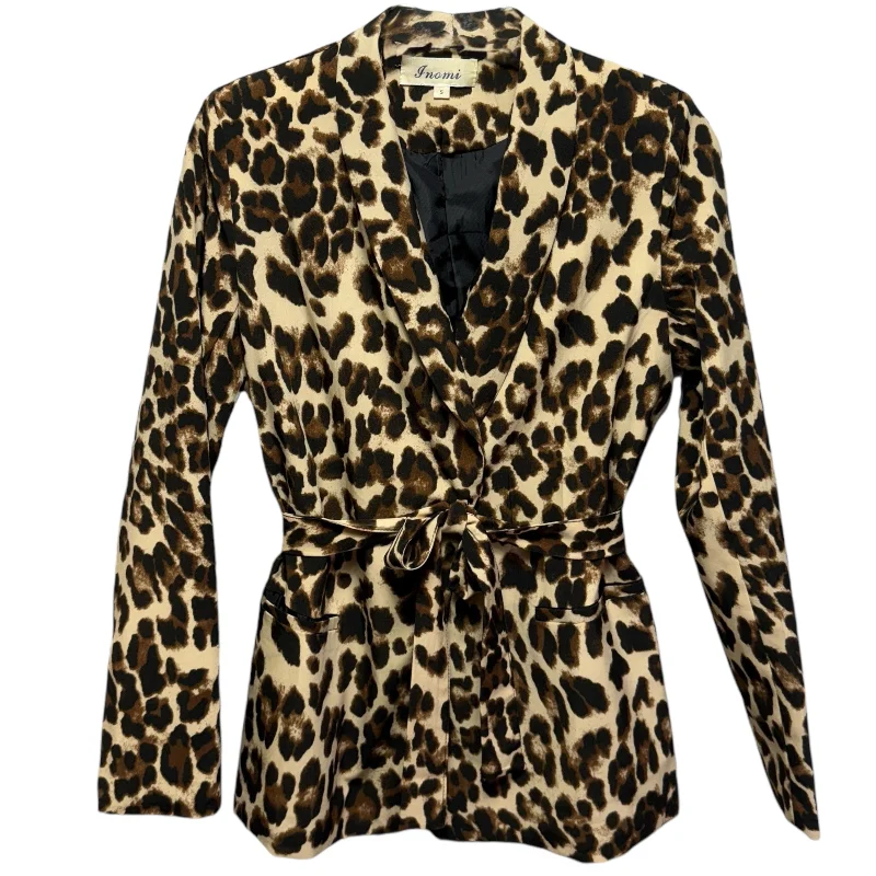 Must-Have Deals Belted Blazer By Inomi In Leopard Print, Size: S