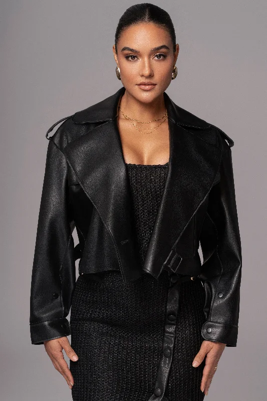 Limited Time Black Raja Faux Leather Jacket