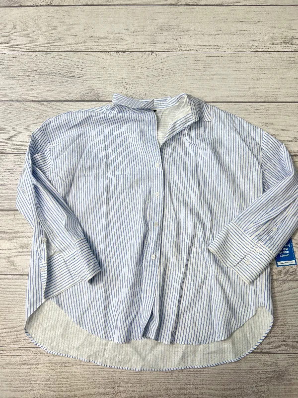 Year-End Sale Blouse Long Sleeve By Zara In Striped, Size: Xl