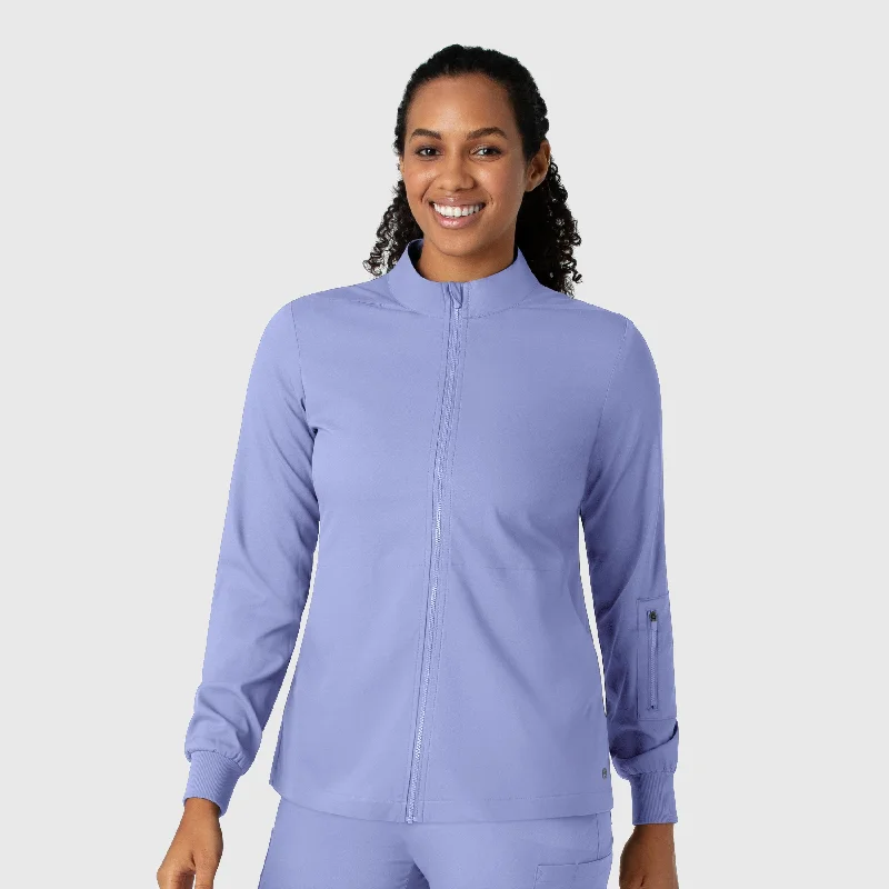 Lowest Price Boundless Women's Warm Up Scrub Jacket - Ceil Blue
