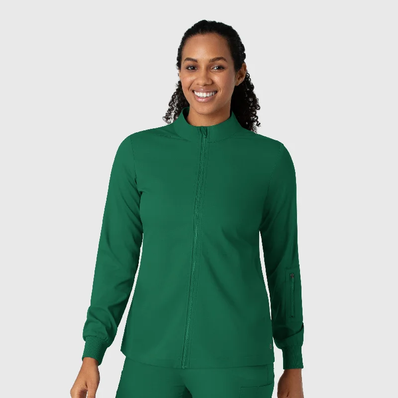 Deal Dash Boundless Women's Warm Up Scrub Jacket - Hunter