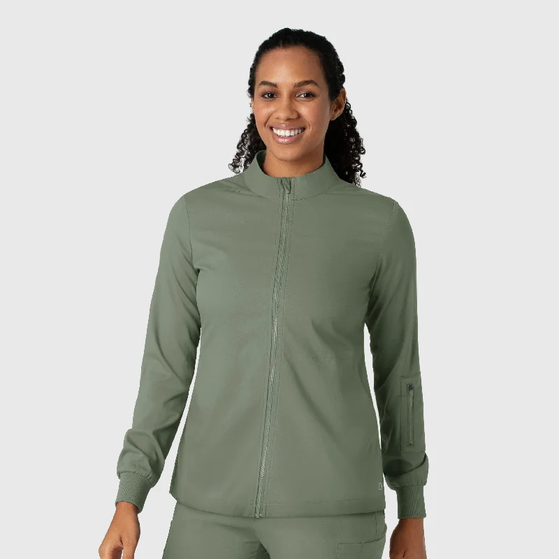 Hurry In Boundless Women's Warm Up Scrub Jacket - Sage