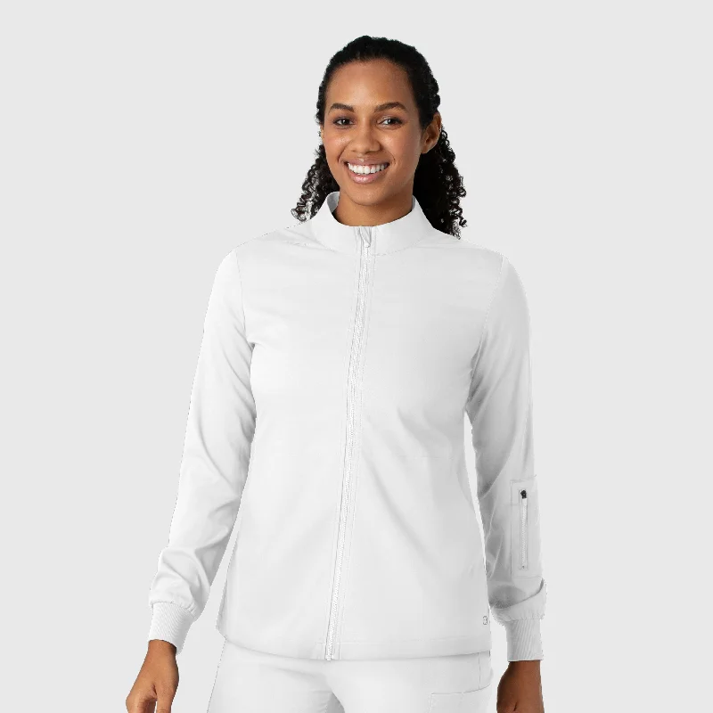 Deep Discounts Boundless Women's Warm Up Scrub Jacket - White