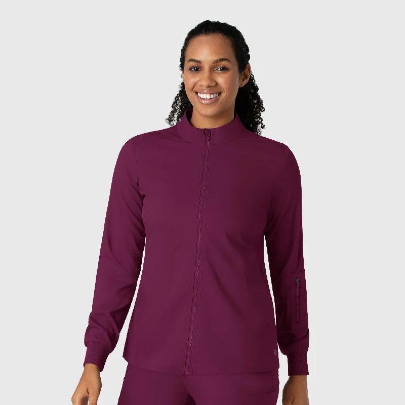Extra Savings Boundless Women's Warm Up Scrub Jacket - Wine