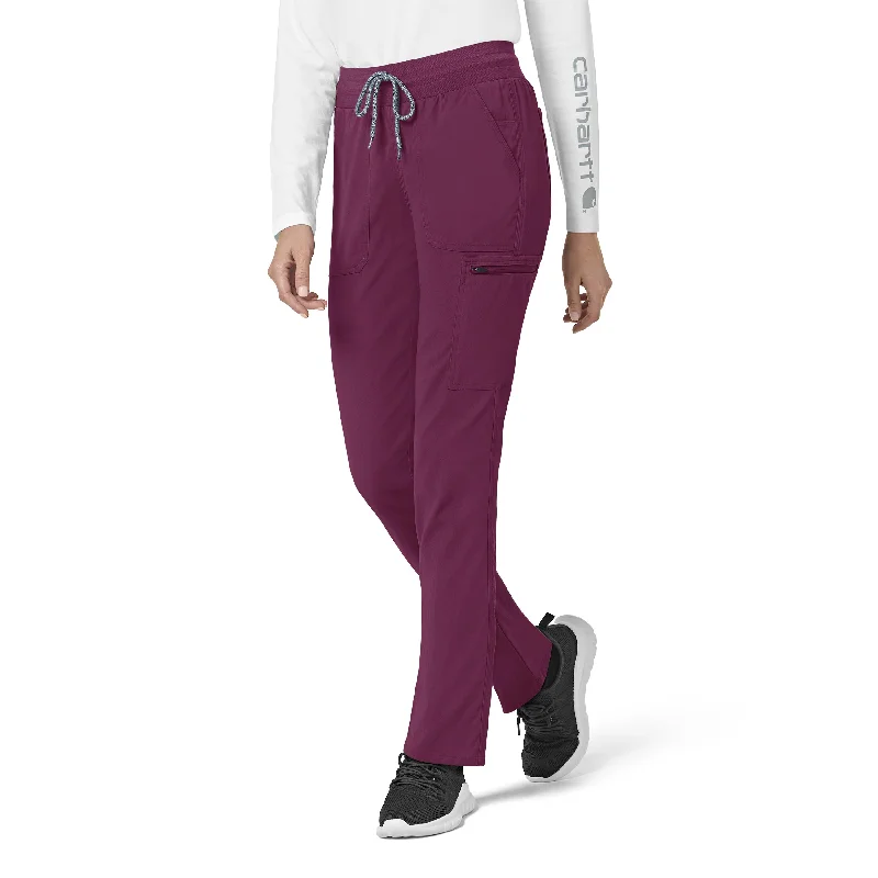 Deal Mania Carhartt Rugged Flex Peak Women's Slim Leg Scrub Pant - Wine