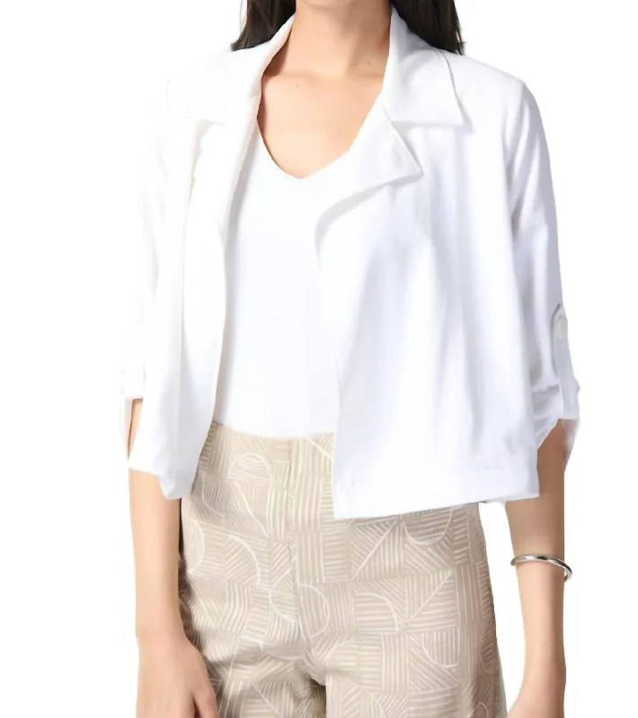 Savings Galore Cropped Rolled Tab Top In Vanilla