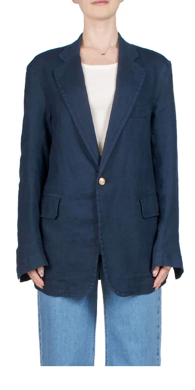 Today’s Deal Deconstructed Linen Blazer In Navy