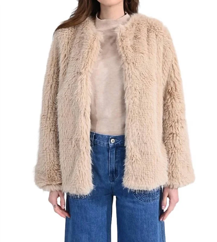 Major Savings Dress To Impress Fur Coat In Beige