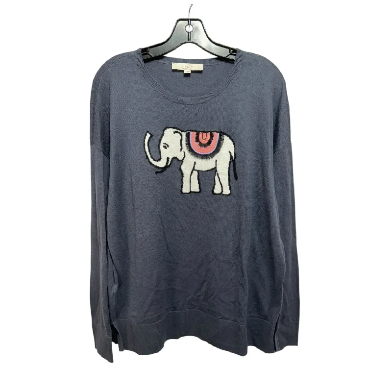 Elephant Sweater By Loft In Grey, Size: L