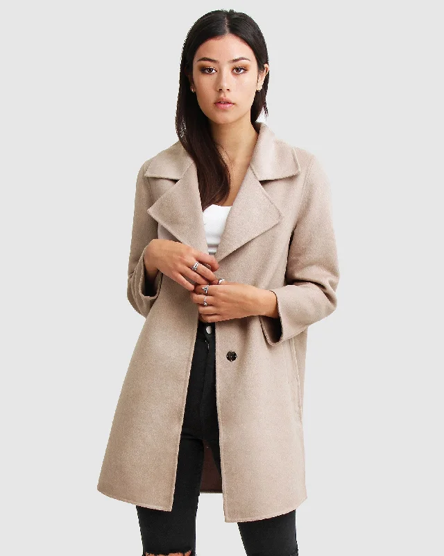 Don't Wait Ex-Boyfriend  Wool Blend Oversized Jacket - Sand