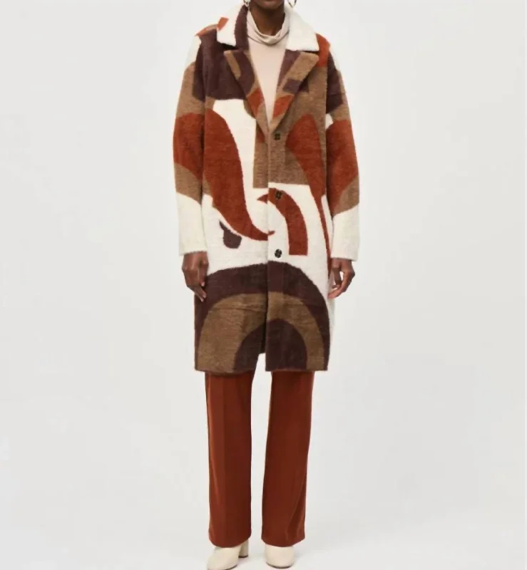 Fall Fur Blazer In Cinnamon Multi