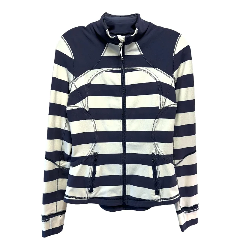 Deal of the Day Forme Jacket Cuffins By Lululemon In Steep Stripe Cadet Blue Horizontal, Size: 6