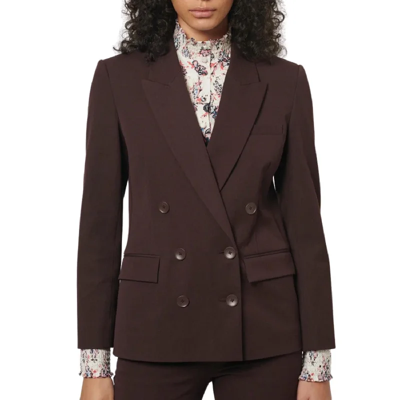 Early Bird Discount Franklin Double Breasted Jacket In Chocolate