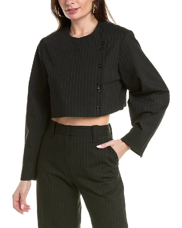 Unbeatable Prices GANNI Stripe Cropped Blazer