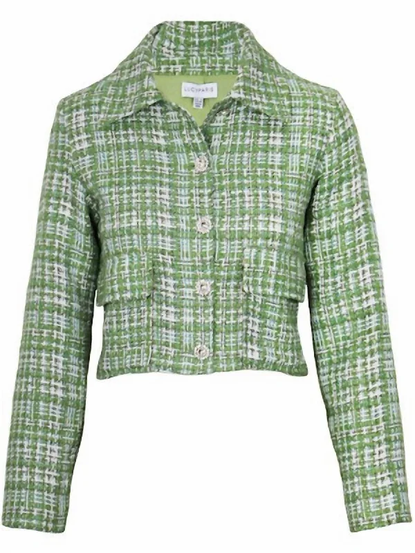 Final Sale Gilmore Tweed Jacket In Green