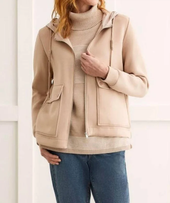Unbeatable Prices Hooded Zip Up Jacket In Tan