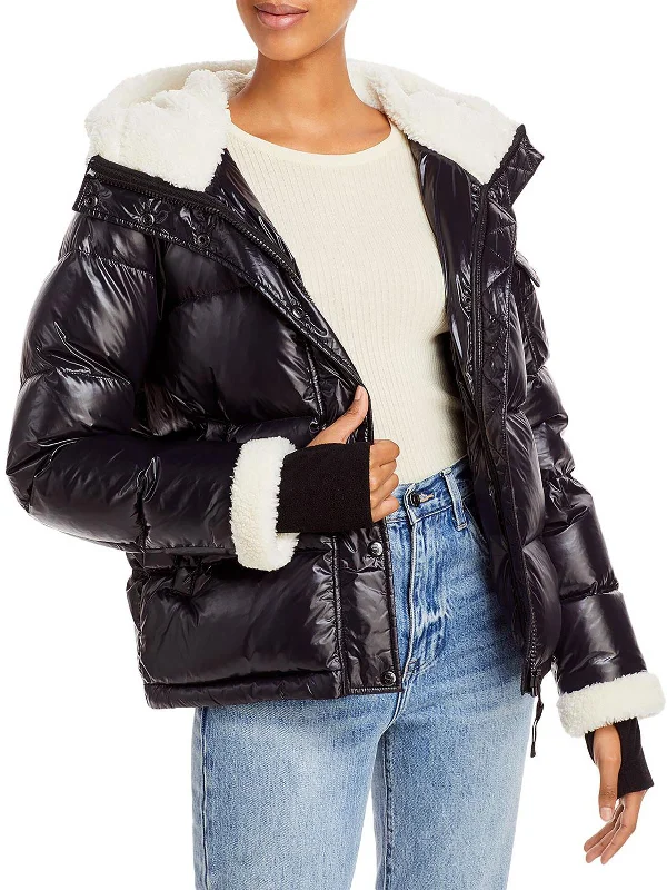Online Specials Jane Womens Down Fur Trim Puffer Jacket