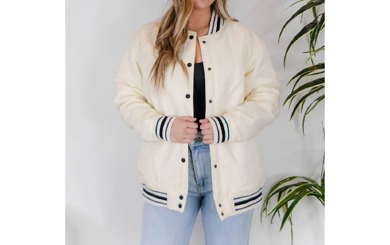 Letterman Jacket In White