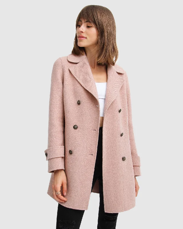 Best Seller Liberty Sherpa Collar Wool Blend Coat - Blush