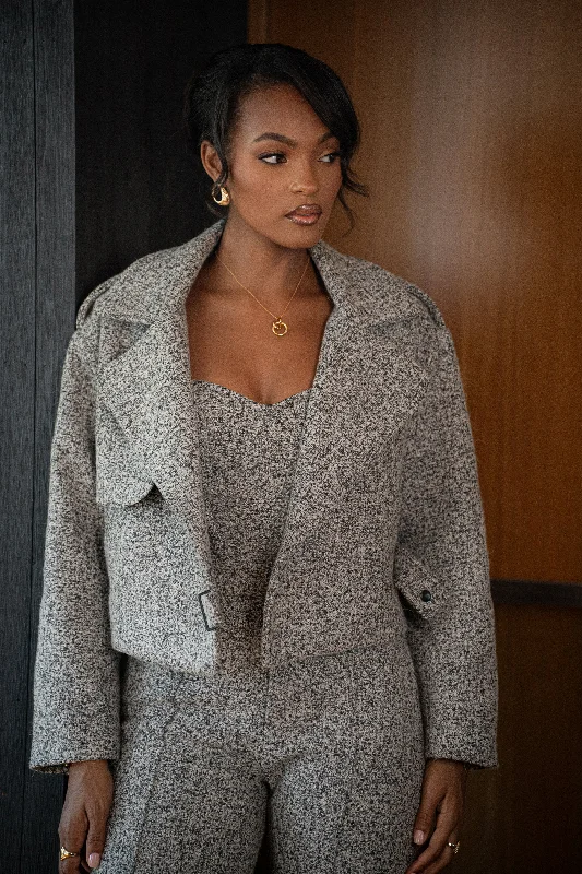 Take Advantage Lt. Grey  Zoe Tweed Jacket