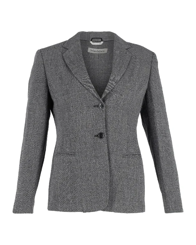 Special Offer Max Mara Single Breasted Blazer in Grey Cotton