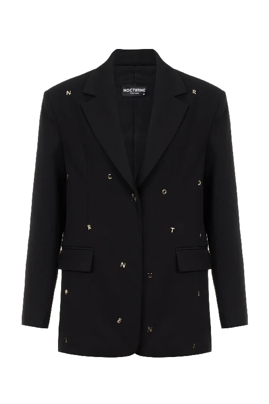 Exclusive Savings Metallic Letter Detail Blazer