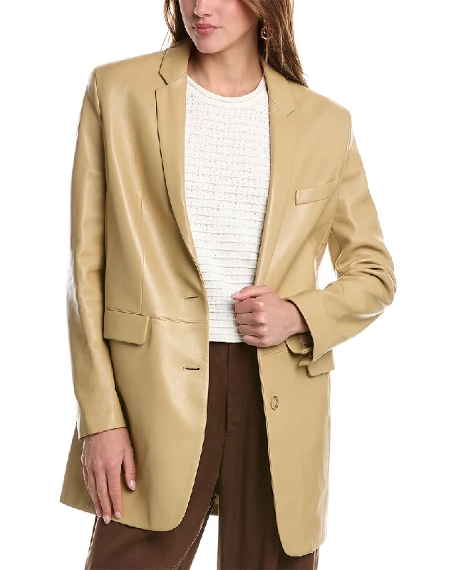 New Markdowns Michael Kors Collection Plonge Leather Boyfriend Blazer