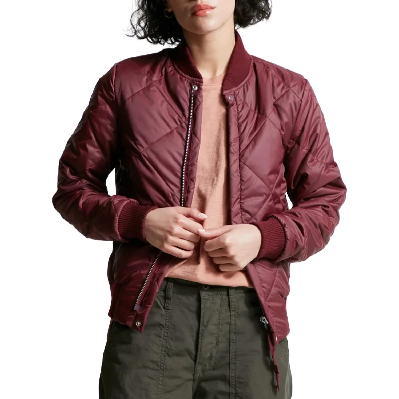 Exclusive Preview Neil Bomber Jacket In Burgundy