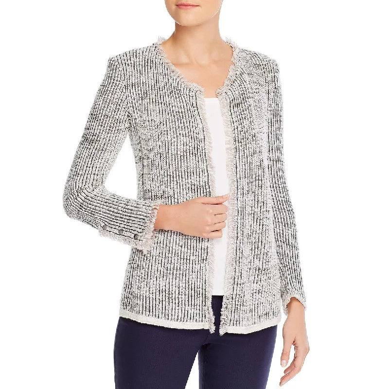 Price Fest New Attitude Womens Ribbed Open Front Collarless Blazer