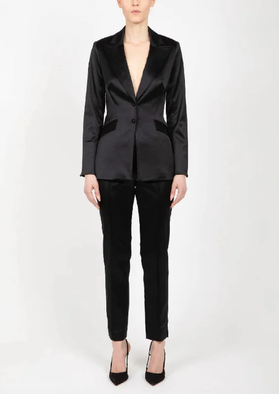 Today’s Deal Ostrich Embossed Satin Jacket In Black
